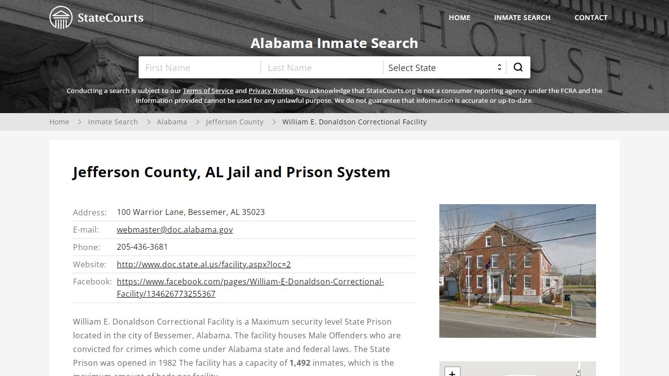 William E. Donaldson Correctional Facility Inmate Records Search ...